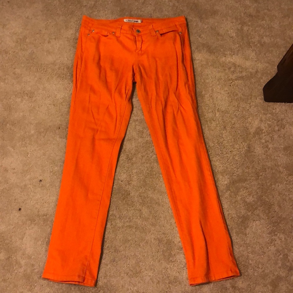 Bright orange jean